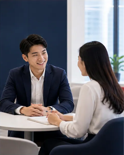 Career mentoring conversation with an advisor