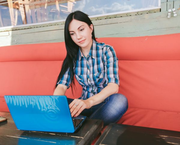 girl with computer